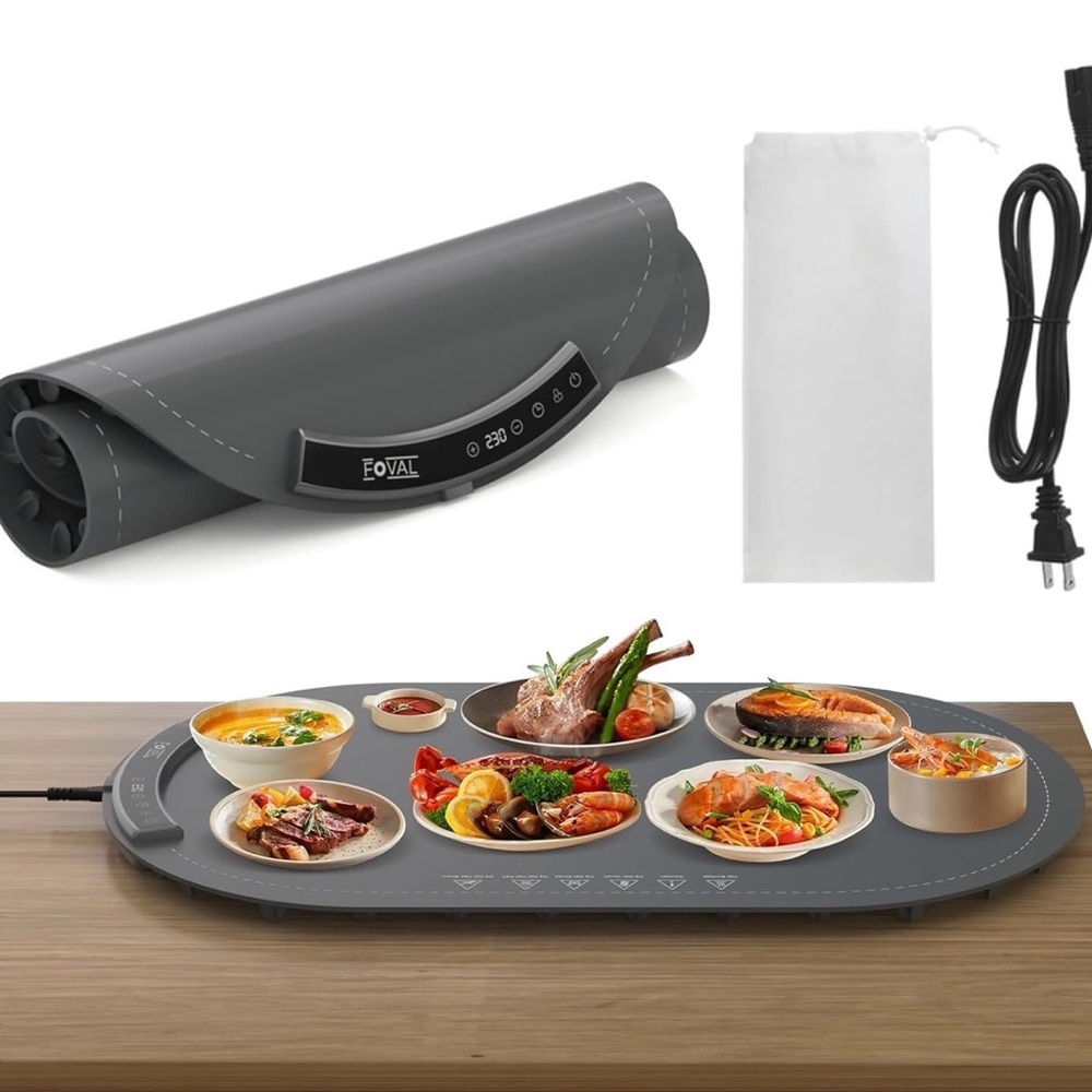 Warming Mat for Food 6 Dish Buffet Electric Warmer Tray 8 Adjustable Temperature - Picture 5 of 6